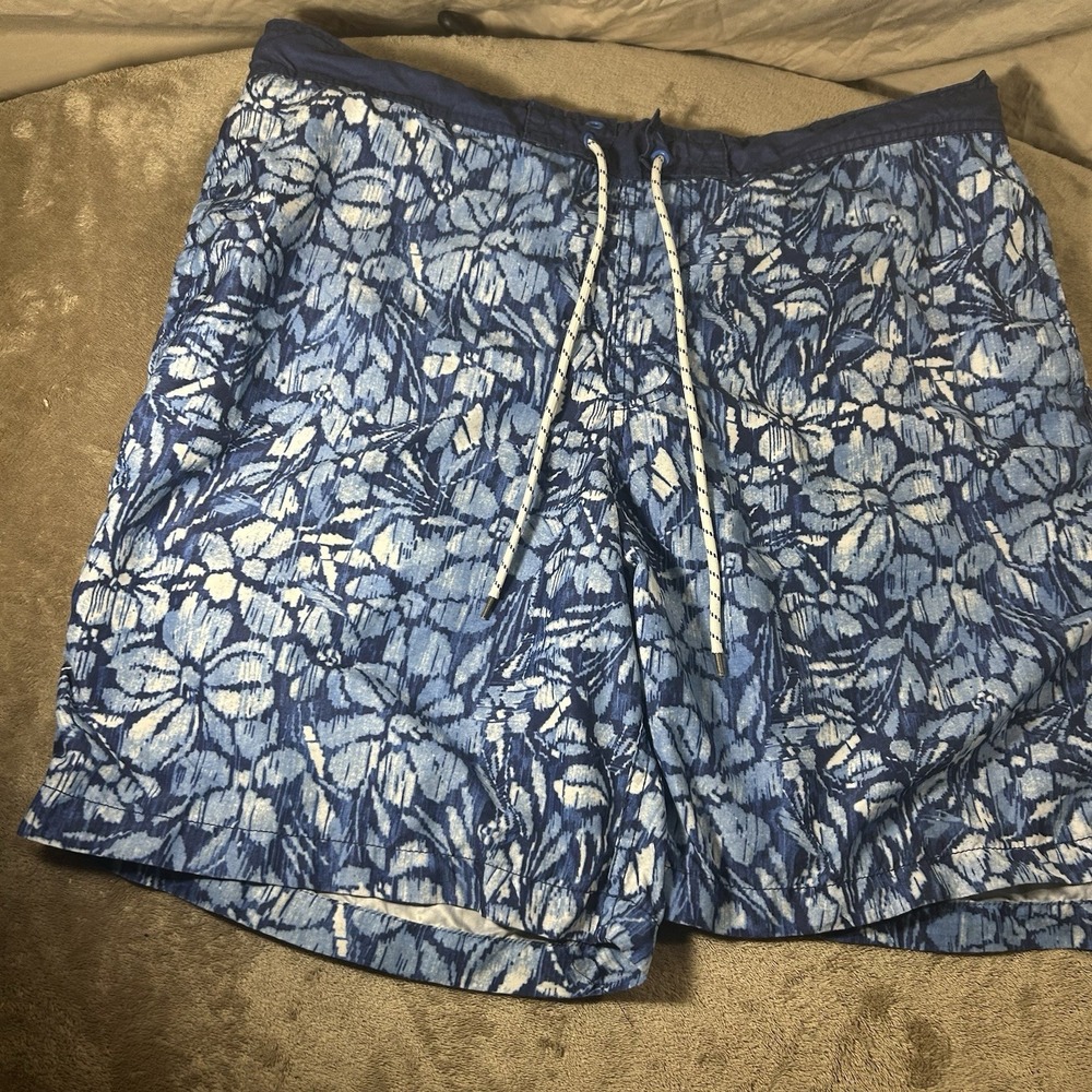 Goodfellow & Co Men's Swim Trunks Size XL Blue Floral Board Shorts Mesh Liner
